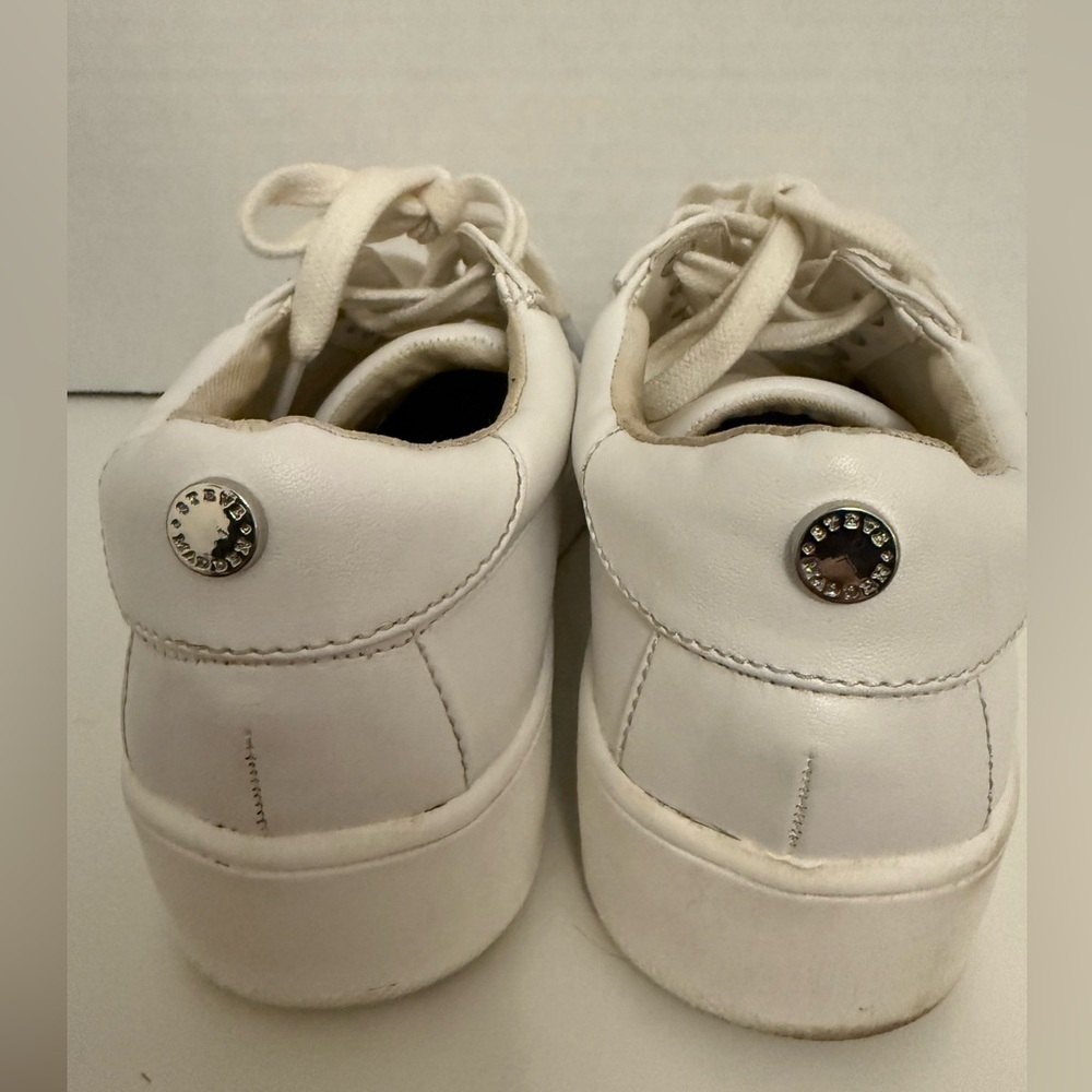 Steve Madden Bertie Womens 6.5 White Casual Classic Sneaker Court Tennis Shoe - Picture 5 of 9